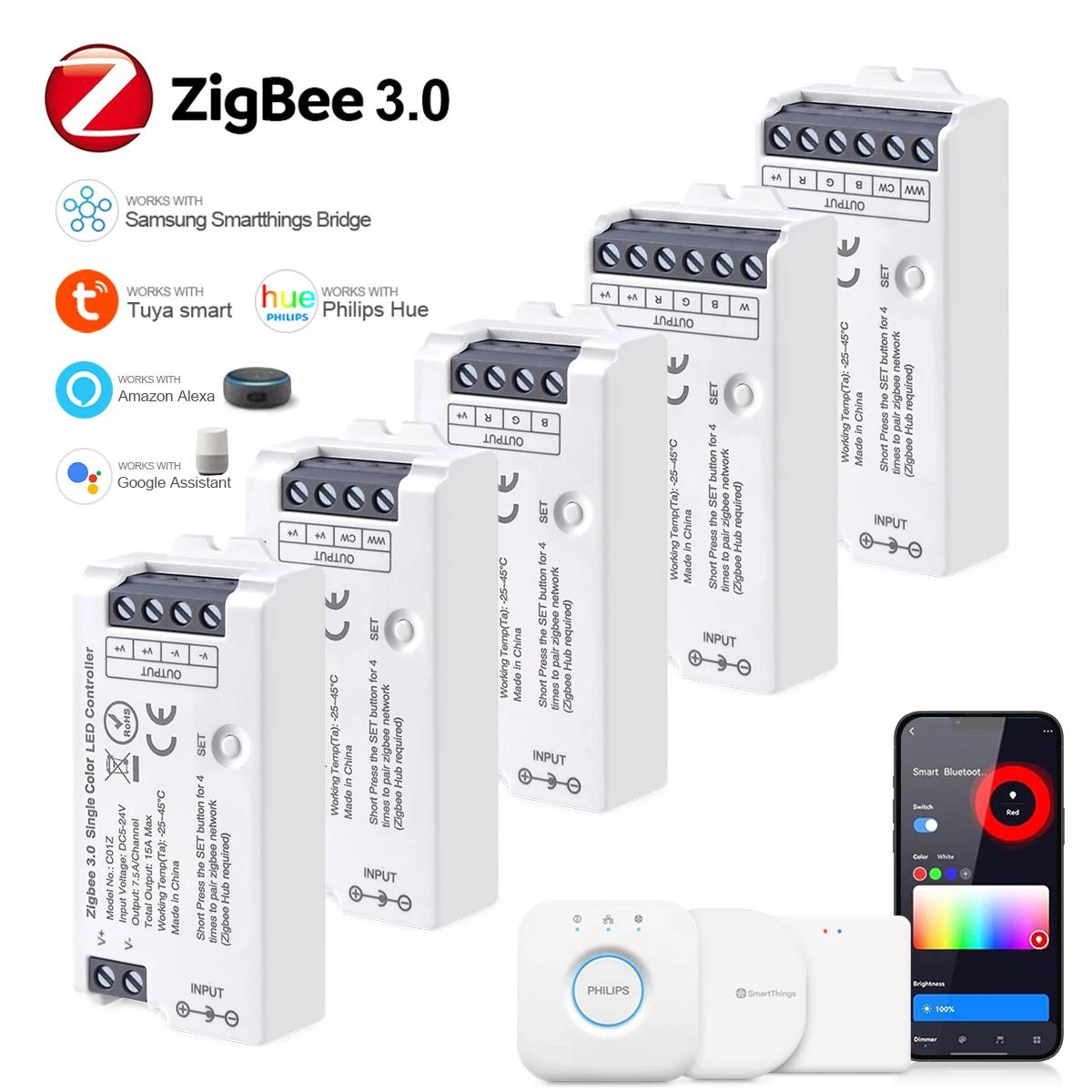 Zigbee 3.0   RGBCCT LED Ʈ Ʈѷ,  ġ, COB 5050/2835 ׿ LED  , Ʈ Ȩ RGB LED Ʈѷ